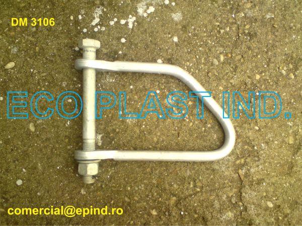 Carlig de suspensie lant simplu de izolatoare MT de sustinere sau intindere cu D 122, sarcina de rupere 7000kg (tipV) M20 250613 DM 3106