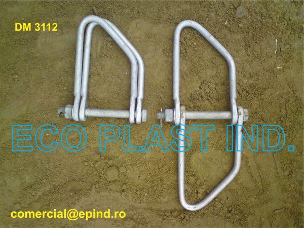 Carlig de suspensie lant dublu de izolatoare MT de sustinere sau intindere cu D 110, sarcina de rupere 7000kg (tipV) 250618 DM 3112